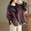Otoño Nuevo Estilo Holgado Casual Cuadros Patchwork con Capucha Shorts Cortavientos Chaqueta Casual Reductora de Edad para Mujer Venta al por Mayor