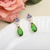 Set de Collar y Pendientes de Zirconia de Lujo Europeo y Americano, Set de Joyería de Alta Gama con Gotas de Agua de Zirconia, Adecuado para Vestir en Vacaciones