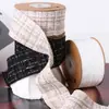 Cinta de felpa a cuadros estilo pequeño fragante de seda dorada y plateada DIY moño accesorios para el cabello ropa ropa bolsos zapatos y sombreros decoración