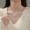 Collar de plata esterlina S925 Nalan de lujo ligero, plata rota, flor, temperamento de nicho de alta gama, joyería para el cuello femenino Y00526