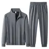 2026 Nuevo Conjunto Deportivo de Algodón Puro para Hombre Traje de Pierna Recta Conjunto de Cárdigan Primavera y Otoño Tallas Grandes Conjunto Casual de Dos Piezas Jogger