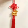 Venda quente 2027 Ano do Carneiro Novo Carneiro Dourado Pingente de Nó Chinês, Moedas dos Cinco Imperadores de Cobre Genuíno, Ornamento de Carro de Moeda de Cobre