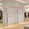 Arara de Exposição para Loja de Roupas Femininas, Prateleira de Exposição de Parede de Luxo Leve, Prateleira de Exposição Espessada de Aço Inoxidável, Cabide de Parede