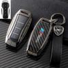 Funda de llave de metal de fibra de carbono real para BYD BYD Dolphin Yuan Qin plus Song plus funda de llave de coche