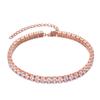 Venta Caliente Europea y Americana Sencilla Cadena de Tenis de Aleación de Fila Única Traje de Collar y Pulsera 3-5 mm Cadena de Tenis Versátil para Mujer