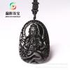 Colgante de obsidiana esmerilada con ocho guardianes del zodíaco, cristal de alcohol, mono Tathagata guardián