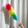 espanador de penas colorido doméstico, espanador de plástico antiestático, varredor de poeira antigo para limpeza fácil