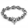 1480 Pulseira de caveira estilo americano masculina prata vintage punk horror pulseira dominadora hip hop moderna masculina