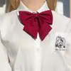 Raíz de Pluma Gigante Negra Lazo Rojo Estilo Japonés Flor de Cuello Femenina Estilo Universitario JK Traje de Lazo Lazo Grande de Color Sólido
