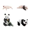 Set de 4 Figuras de Panda Figuras de Animales Panda Realistas de PVC Modelos Lindos de Bebé y Adulto con Bambú para Niños Juguetes Educativos y Decoración de Animales