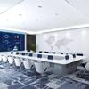 Mesa de Conferência Quadrada Sem Papel Tela Ajustável Sistema de Conferência Multimídia Mesa de Bar Escritório Inteligente de Um Dia