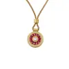 Collar Colgante de Girasol de Lujo Versátil de Gama Alta al por Mayor con Diamantes de Puntos Rojos y Verdes de la Joyería