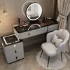 Nova penteadeira de luxo estilo nórdico para o quarto, armário de gavetas inteligente multifuncional minimalista moderno com mesa de maquiagem integrada