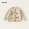 Bangxuan 2026 Outono Novo Suéter Infantil Cardigã Fofo Bordado para Bebês Roupa Infantil de Desenho Animado Jaqueta Doce para Meninas