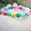 Pulsera de pareja de cristal Duobao de colores de 8 mm, círculo único, pulsera de caramelo de jade multicolor sintético, cuentas de piedra variadas, versátil