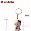 Llavero Accesorio de Gato KT Lindo de Dibujos Animados, Burbuja Acrílica AB Colorida para Mochila Coche Colgante DIY Adorno Colgante