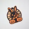 Nuevos adornos de madera para casa embrujada de Halloween transfronterizos, kit de material de madera de doble capa para bricolaje en casa, calabaza y conejo al por mayor