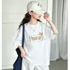 Ropa para Niños, Camisetas de Manga Corta de Algodón Puro para Niñas, Ropa Casual Casual de Venta Caliente en Verano para Niños Medianos y Grandes, Tops de Manga Corta Elegantes y de Moda para Niñas