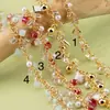 Corrente de Decoração em Corrente Extrema Tradicional Europeia e Americana Transfronteiriça Banhada a Cobre Ouro Real 18K Pingente de Pérola Zircônia Material de Corrente DIY Feito à Mão