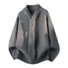 Nova Malha Masculina Gola Alta com Cadarço Design Retrô com Gravata Suéter Gola V Top Camada Base Outono/Inverno Transfronteiriço