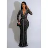 C6832 Transfronteiriço Aliexpress Amazon Moda Europeia e Americana Roupas Femininas Vestido de Renda com Strass com Textura de Alto Padrão e Novo Estilo