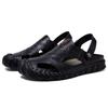 Zapatos Pacecraft|Sandalias Deslizables de Cuero Genuino para Hombre 2025|Sandalias de Moda Casual para Verano|Chanclas Cómodas Versátiles con Correa Ajustable|Negro, Caqui, Canela