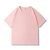 K2301 Camiseta de Manga Curta para Funcionários de Biblioteca 210g Algodão Solta Justa Siro Spun Algodão Penteado Placa Leve Algodão Liso T