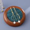 Aretes de Perlas Curvados Franceses Elegantes de Moda Largos Adelgazantes Japoneses y Coreanos Elegantes Clip para la Oreja con Placa de Incienso para Mosquitos Sin Agujeros en las Orejas