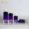 Garrafa Cosmética de Vidro de Alta Qualidade 50G-120Ml com Ombro Arredondado, Frasco Quadrado Plano, Tampa Quadrada Redonda, para Creme, Essência, Loção