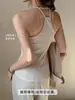 Top Regata Picante Feminino Costas Nadador Primavera Verão Sexy Picante Tiras Finas Emagrecedor Sem Mangas para Usar por Cima