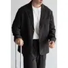 Estilo Old Money Retrô Camurça Sintética Lapela Notch Terno Masculino Outono/Inverno 2026 Terno de Negócios Leve Textura Diagonal Conjunto