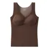 Colete Acolchoado Outono e Inverno, Não Precisa de Sutiã, Copas Fixas, Roupa Íntima Camada Base Quente, Decote V em Tela, Emagrecedor, Colete Quente