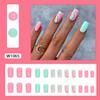 Piezas de arte de uñas con estilo de comercio exterior europeo y americano, pequeñas, frescas, lindas, multicolores, armadura de desgaste, sentido avanzado, parche de uñas postizas