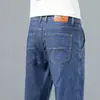 Jeans Casual Fino de Tencel Masculino Primavera e Verão Negócios Juventude Calças Compridas Modernas Elásticas Respiráveis de Perna Reta para Homens