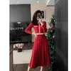 Vestido de Tricô Fashion Outono e Inverno Novo Elegante Socialite Comprimento Médio Slim Espessado Base Linha A Vestido Suéter
