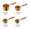 Taza medidora de madera de durazno dorado cuchara medidora juego de 8 piezas cuchara medidora de acero inoxidable 15ml30ml cuchara de café cuchara medidora para hornear cuchara medidora