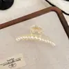 Pinza para el Cabello de Perla Grande Coreana Elegante Temperamento Pinza de Tiburón para la Parte Trasera de la Cabeza Pinza para el Cabello Accesorio para el Cabello