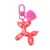 Chaveiro Ins Cão de Balão Liga Metálica Coração Corrente para Capa de Celular DIY Case Protetor para AirPods Case de Fone de Ouvido Pingente