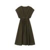 2025 Nova Moda Verão Feminina Estilo Europeu e Americano Elegante Vestido Midi Plissado Ombro a Ombro de Manga Curta 2965260