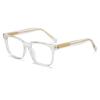 Gafas de sol estilo coreano con inserto de caja TR90, espejo plano, antiazul, marco negro, espejo liso, para hombres y mujeres, cara redonda grande y delgada