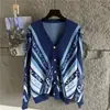 Cárdigan de punto moderno, chic y sofisticado para mujer, otoño, corte holgado, rejuvenecedor, suave y versátil, abrigo suéter adelgazante