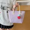 2026 Novo Modelo Bolsa para Reforço Escolar (Ensino Fundamental e Médio), Leve, Grande Capacidade, Bolsa de Mão e Ombro, Estilo College com Bolinhas Fresco e Doce