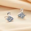 Xiaoqing nuevos aretes de tuerca de circonita micro incrustada Cisnecito estilo lindo temperamento serie animal imitación moissanita aretes exquisitos