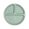 Prato de Jantar Infantil Popular Transfronteiriço de Silicone, Tigela para Comida de Bebê, Tigela com Ventosa, Conjunto de Talheres Infantis de Silicone de Grau Alimentício