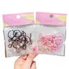 Elásticos de Cabelo Infantis com Laços, Borrachinhas, Anéis de Polegar com Pérolas, Cordas Trançadas Doces e Descoladas para Cabelo de Meninas, Elásticos de Cabelo Fofos para Bebês