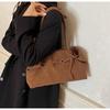 Bolsa de Palha Versátil de Cor Sólida de Alta Qualidade para Outono e Inverno, Bolsa de Ombro Elegante com Design Exclusivo, Bolsa da Moda
