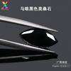 Wuzhou Gemstone Marquesa Moissanita Negra Forma de Hoja Forma Especial Moissanita Negra Piedra Suelta con Certificado Gra y Pluma de Diamante