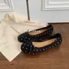 Zapatos de Mujer Estilo Mismo de Mamá Uva 2026 Nuevos de Lunares Ballet Lana Punta Redonda Juveniles Moño Tacón Bajo Poco Profundo