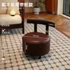Silla Pequeña con Respaldo para Uso en Casa, Taburete Pequeño de Madera Maciza, Taburete Bajo Móvil con Ruedas Giratorias, Taburete Pequeño para Sala de Estar, Banco Pequeño para Cambiar Zapatos de Niños