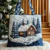 2026 Nuevo Bolso Tote Acolchado Bordado de Moda Navideño Estampado Digital Transfronterizo Bolso de Algodón Casual para el Trabajo